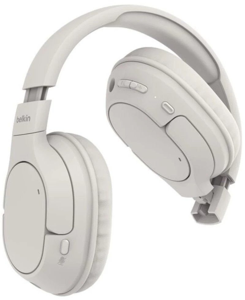 Belkin SoundForm Surround Ασύρματα / Ενσύρματα Over Ear Ακουστικά με Quick Charge - Λευκό