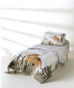 Σετ Παιδικό Κουβερλί Μονό 2 Τεμαχίων Kentia Canopy White-Greige 160x220