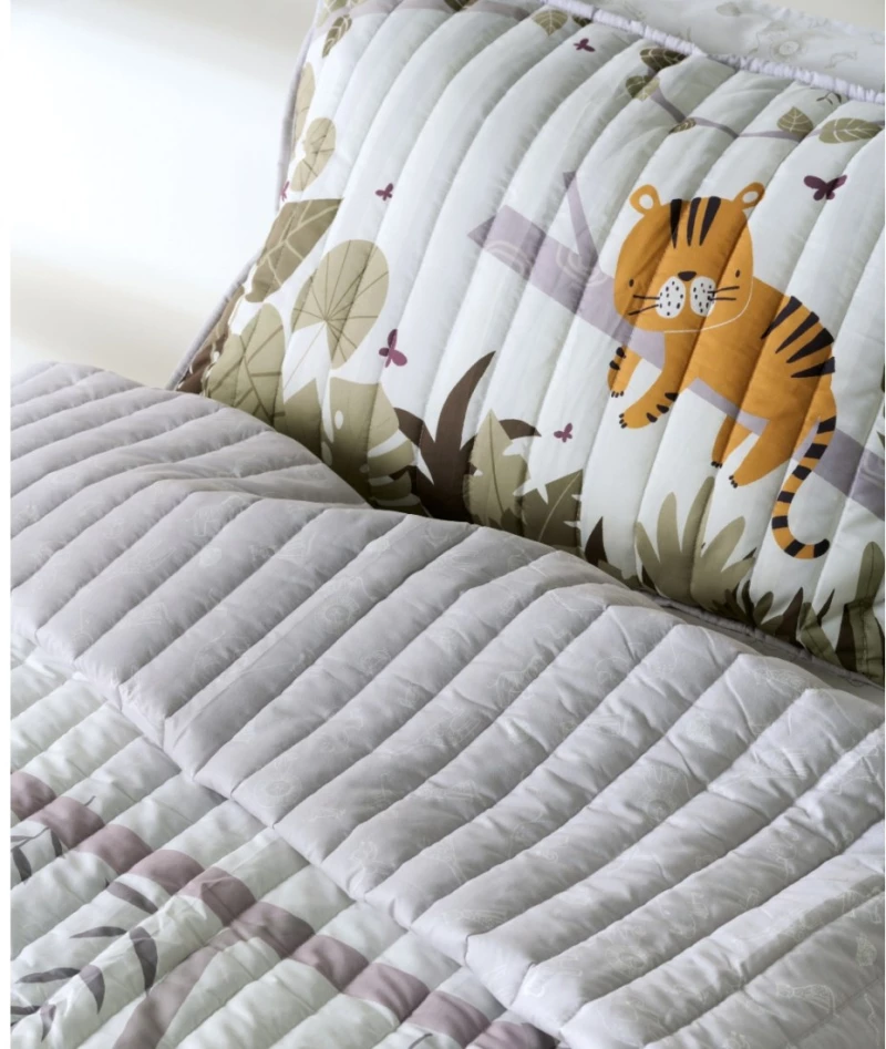 Σετ Παιδικό Κουβερλί Μονό 2 Τεμαχίων Kentia Canopy White-Greige 160x220