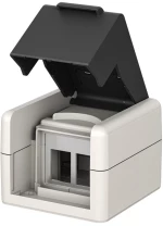 GOOBAY κυτίο για 2x Keystone modules 79169, εξωτερικού χώρου, IP44, λευκό/μαύρο