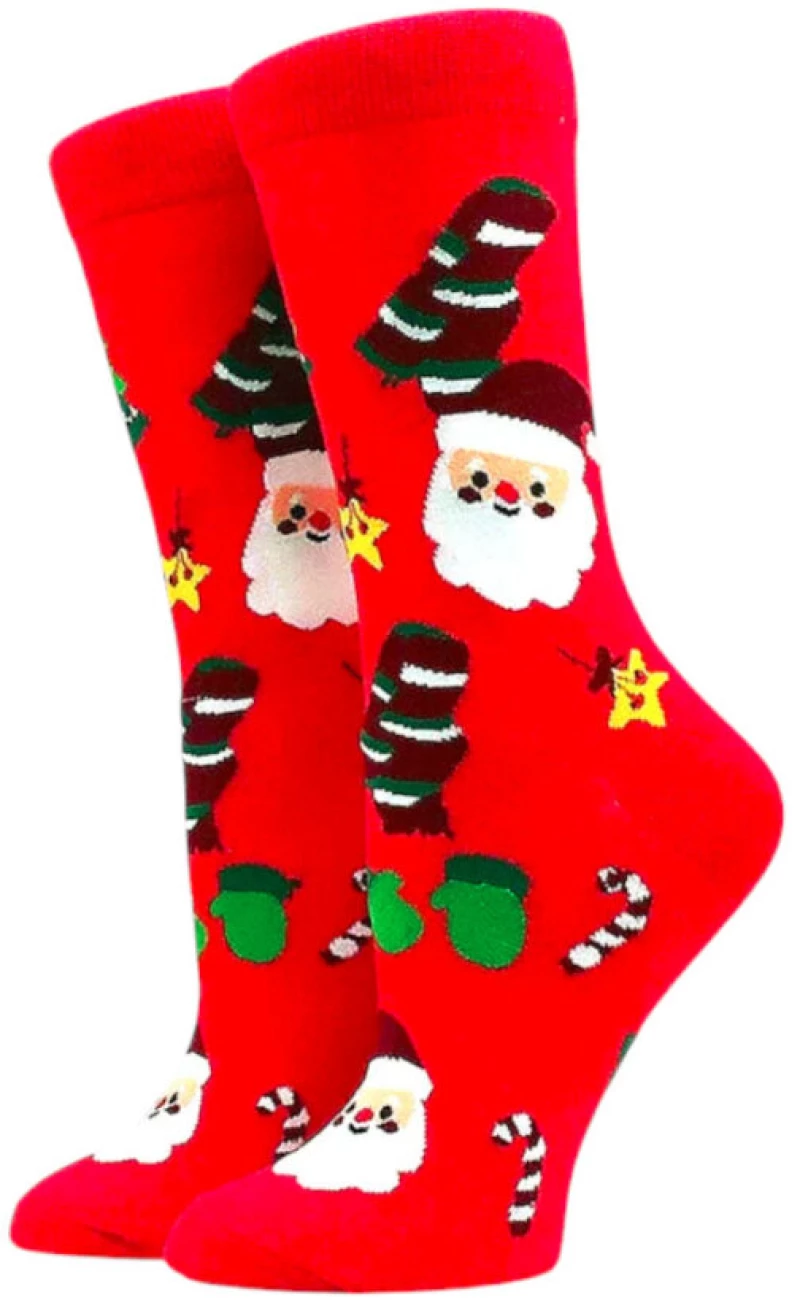Red, Santa-Star, Κάλτσες Χριστουγεννιάτικες, Unisex, One Size, Queen Mother