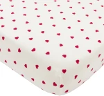 Meyco Σεντόνι με Λάστιχο Jersey Sweet Heart White/Red 70×140/150cm