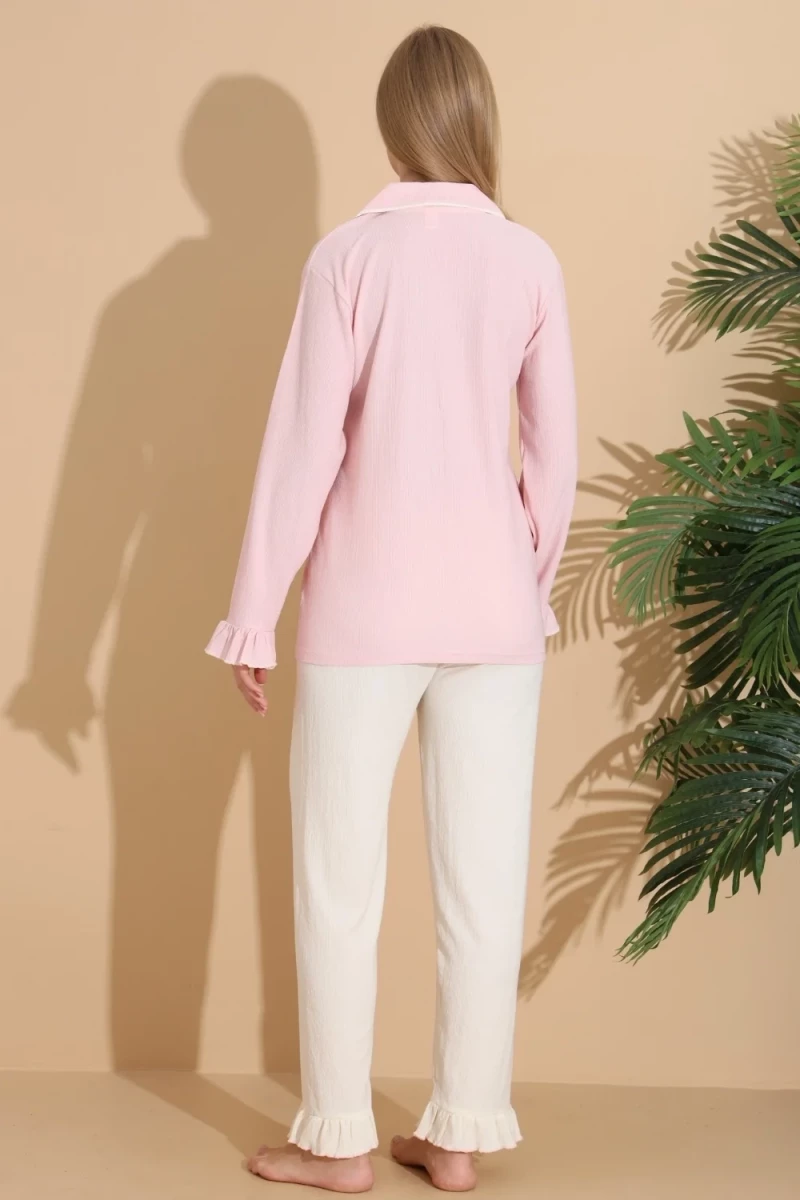 Πιτζάμα Γυναικεία Homewear Με Κουμπιά 6004 - ΡΟΖ