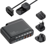 LDNIO σταθμός φόρτισης A6140C  3x USB-C/3x USB  140W  PD/QC  GaN  μαύρος