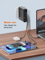 LDNIO σταθμός φόρτισης A6140C  3x USB-C/3x USB  140W  PD/QC  GaN  μαύρος