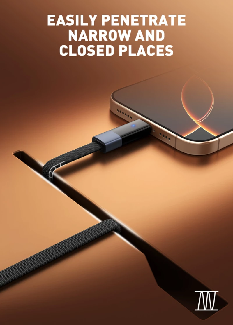 LDNIO καλώδιο USB-C LC242c  flat  65W  480Mbps  2m  μαύρο