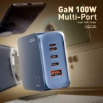 LDNIO φορτιστής τοίχου Q8 με καλώδιο USB-C  USB/Lightning/3x USB-C  GaN  100W  μπλε
