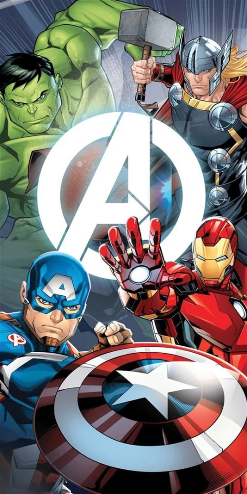 Πετσέτα Θαλάσσης Quick Dry Marvel Avengers 553 70X140 White 100% Microfiber - -