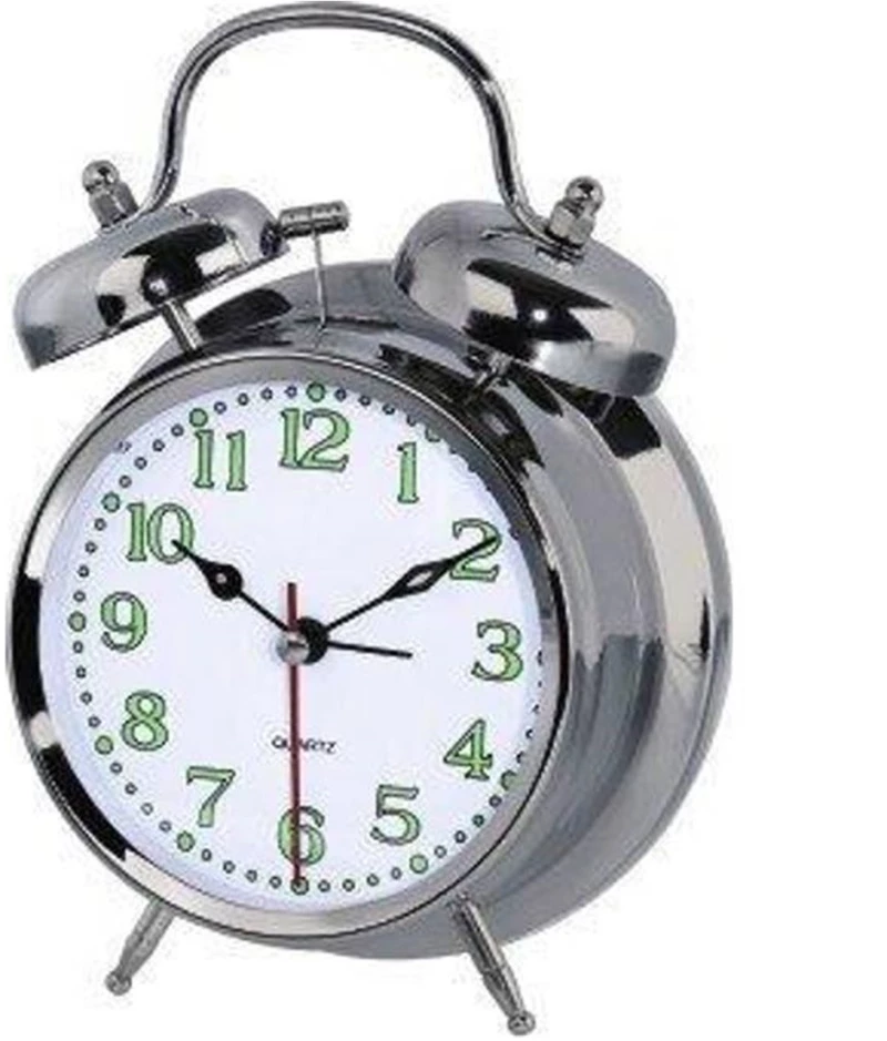 Hama Alarm Clock Nostalgy, silver fluorescent 186326 (186326)