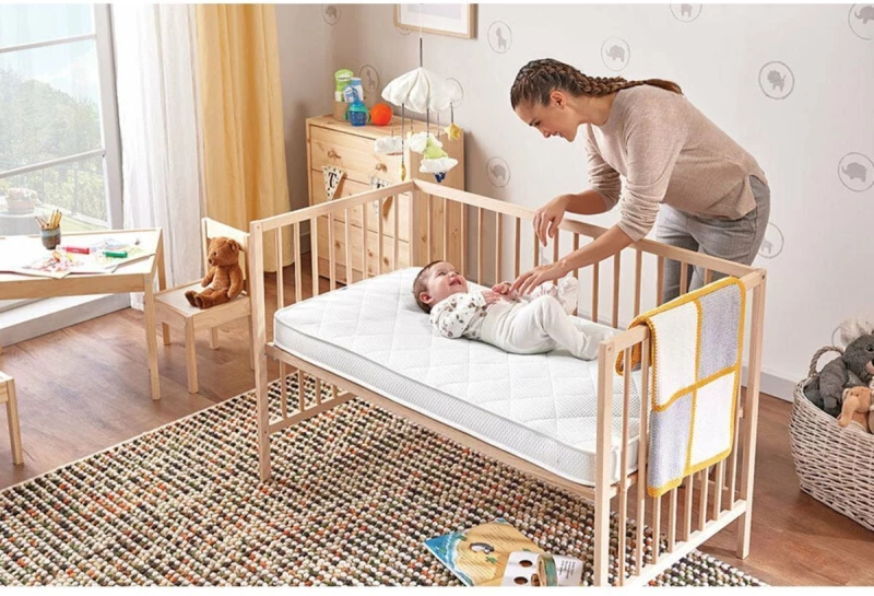 Stewehome Βρεφικό στρώμα κούνιας από σφουγγάρι διπλής όψης 60x80x8 cm