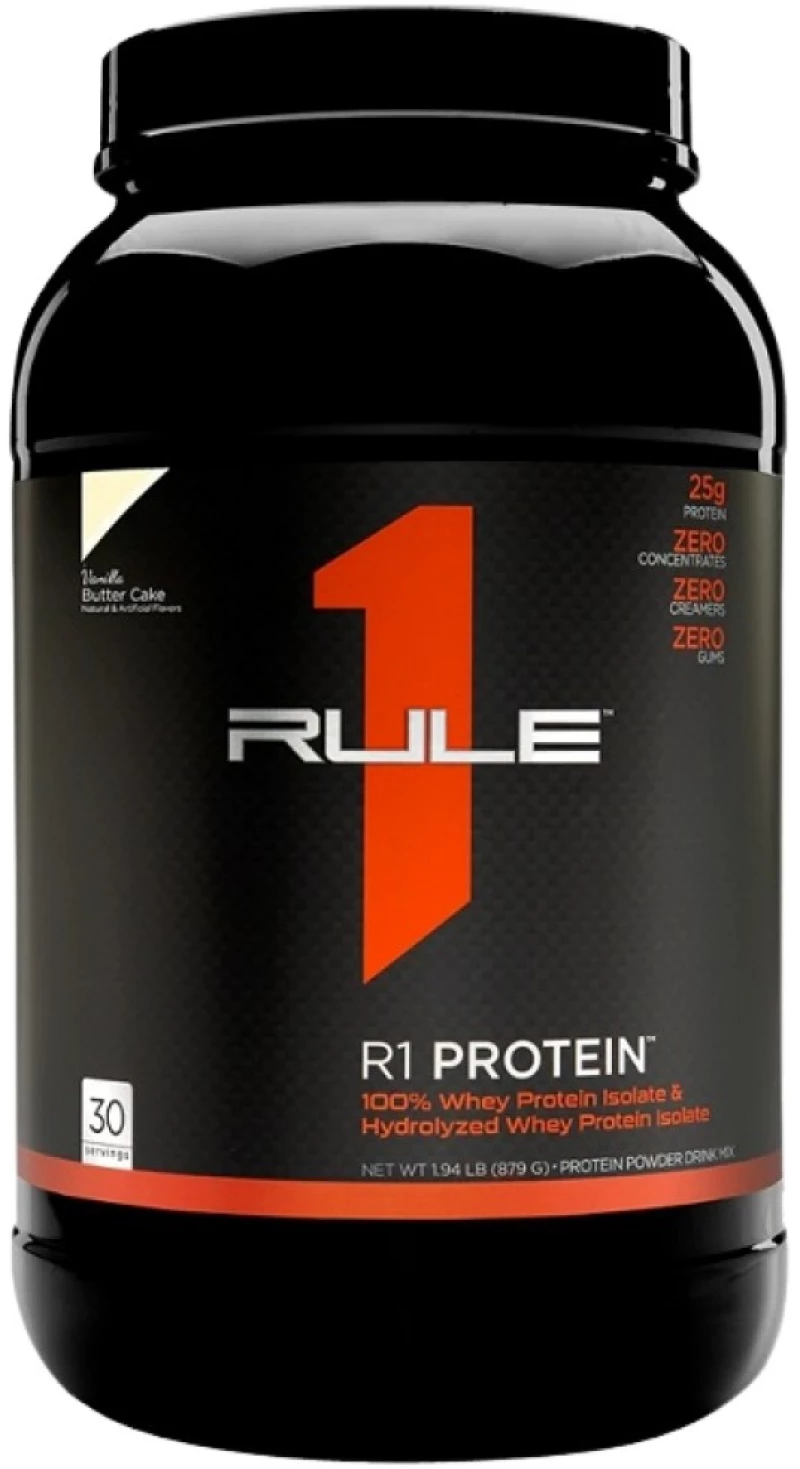 Rule1 R1 Protein | 100% Whey Isolate & Whey Hydrolysate [855-930 Γραμμάρια] Κέικ βουτύρου βανίλιας