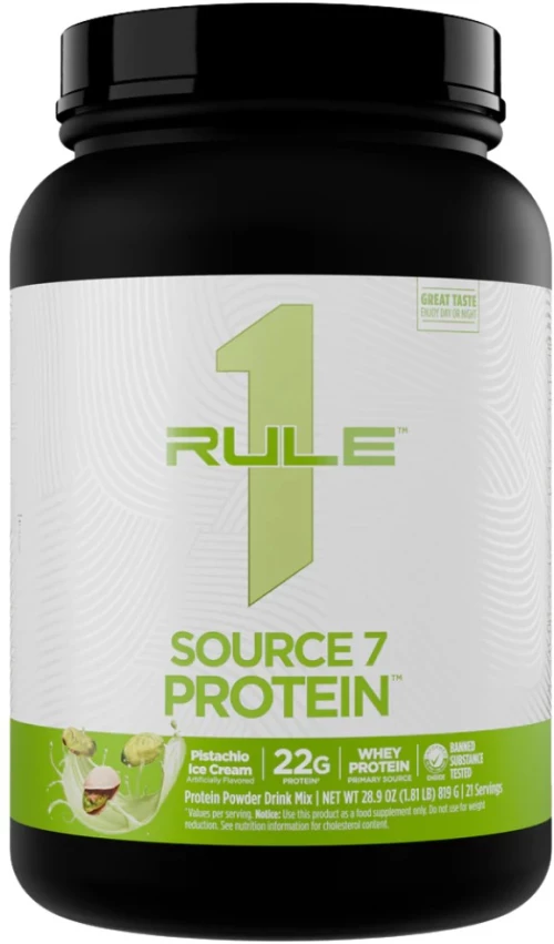 Rule1 Source7 Protein | 7 Premium Protein Matrix [900 Γραμμάρια] Birthday Cake