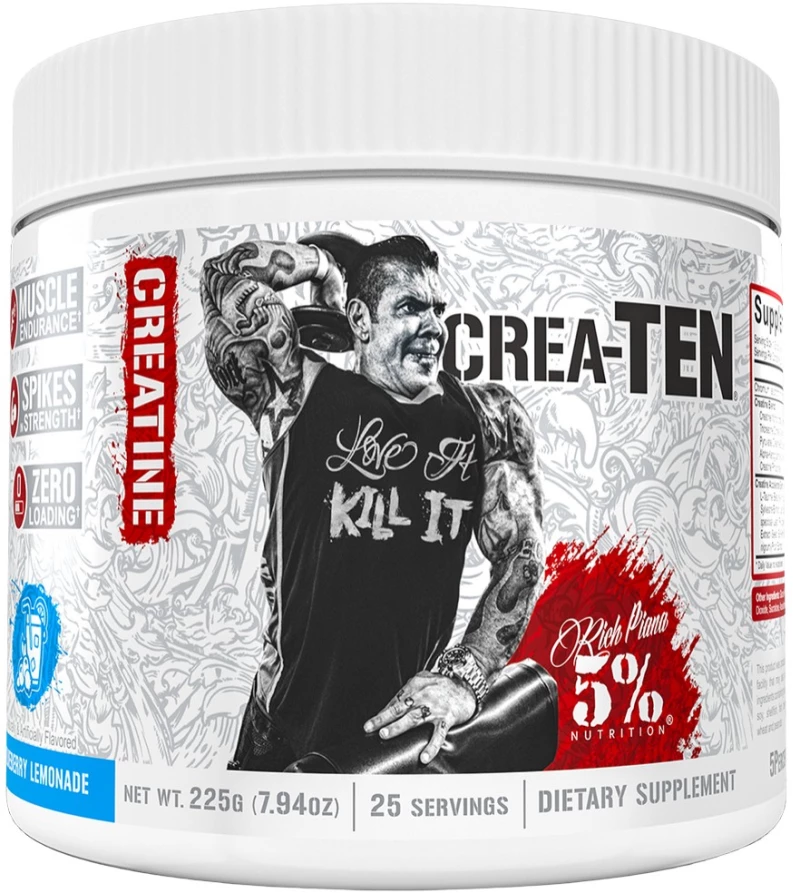 Rich Piana 5% Nutrition Crea-TEN | 10 Types Creatine Matrix [225 Γραμμάρια] Λεμόνι βατόμουρο
