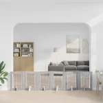 Πύλη Σκύλου με Στηρίγματα 6 pcs Γκρι Sonoma 60 x 80 cm |892106