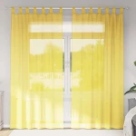 Κουρτίνες Voile με Θηλιές 2 τεμ. Κίτρινες 140x225 εκ. |4102318