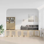 Πύλη Σκύλου με Στηρίγματα 6 pcs Sonoma Δρυς 60 x 60 cm |892158