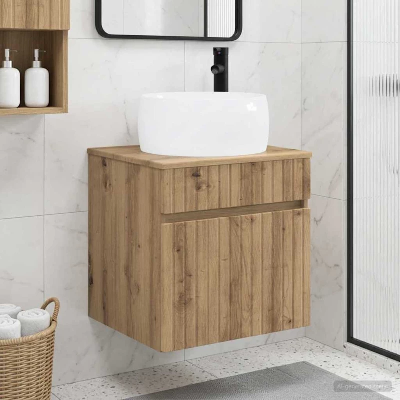 Επιτοίχιος νιπτήρας βανίλιας Artisan Δρυς 49 x 44,5 x 66 εκ |890621