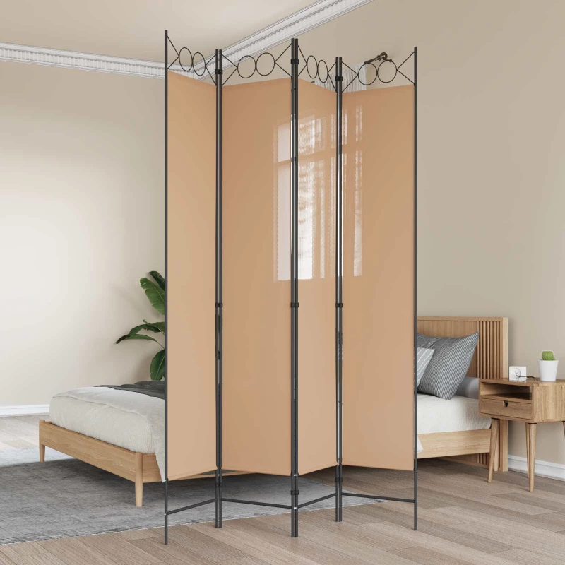 4-Πίνακας Διαχωριστικός Μπεζ 160 x 220 cm Ύφασμα |42039204