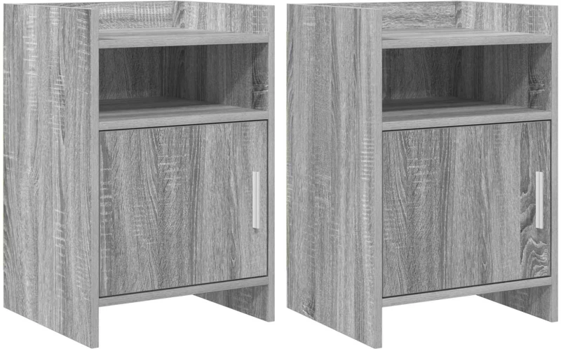 Κομοδίνα 2 pcs Γκρι Sonoma 40 x 36 x 60 εκ Επεξεργασμένο Ξύλο |8011046