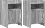 Κομοδίνα 2 pcs Γκρι Sonoma 40 x 36 x 60 εκ Επεξεργασμένο Ξύλο |8011046