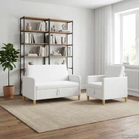 Σαλονάκι Σετ Με Αποθηκευτικό Χώρο 2 pcs Λευκό Πολυεστέρας |3429159