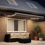 Χειροκίνητο πλαίσιο τέντας με LED Taupe 3 x 2,5 μ |3425906