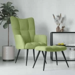Πολυθρόνα Relax Ανοιχτό Πράσινο Βελούδινη με Σκαμπό |328087