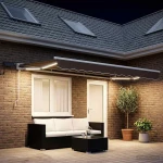 Χειροκίνητο πλαίσιο τέντας με LED Taupe 4,5 x 3,5 μ |3426299