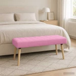 Πάγκος με Καναλεύματα Ροζ 110 x 40 x 46 cm Ύφασμα |42038499