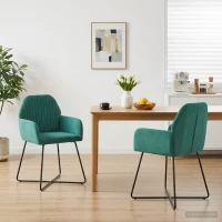Καρέκλες φαγητού 2 pcs Βελούδο Τιρκουάζ 55 x 50 x 84 εκ. |42034374