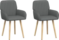 Καρέκλες φαγητού 2 pcs Ύφασμα Σκούρο Γκρι 56,5 x 50 x 87,5 εκ. |42034286