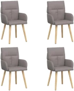 Καρέκλες φαγητού 4 pcs Ύφασμα Taupe 60 x 56 x 96 εκ |3428362