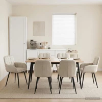 Καρέκλες φαγητού 6 pcs Βελούδο Κρεμ 57 x 50 x 85 εκ. |3428181