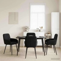 Καρέκλες φαγητού 4 pcs Βελούδο Μαύρο 57 x 50 x 85 εκ. |3428170