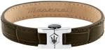 MASERATI LEATHER JM2269LA03 Βραχιόλι Καφέ Δερμάτινο Με Λογότυπο