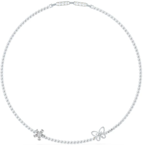 GUESS STEEL LILY JUBN05118JWRHT/U Κολιέ Ασημένιο Με Πέτρες Και Πεταλούδα