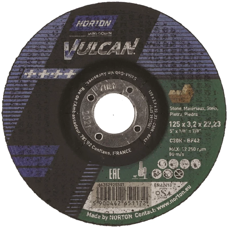 Δίσκος κοπής μαρμάρου 25τεμ. κούρμπα vulcan No125x3,2x22,23mm