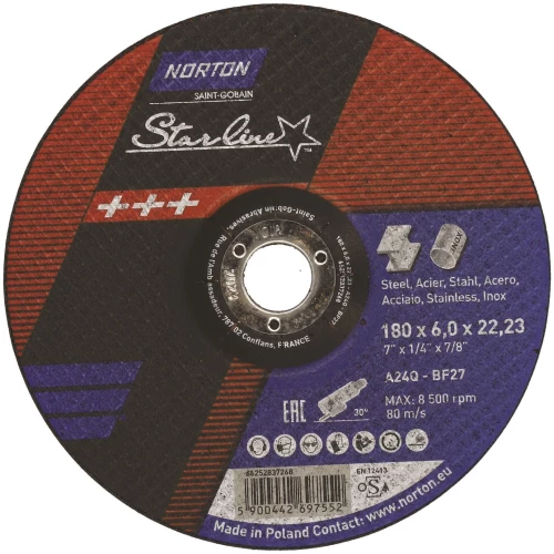 Δίσκος λειάνσεως 10τεμ. Starline No180x6,4x22,23mm