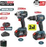 BORMANN Pro BBP5003 Σετ Δραπ/βιδο Κρουστικό Compact Brushless 20V & Παλμικό Κατσαβίδι, x2 Μπαταρίες