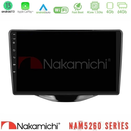 Nakamichi Nam5260 Series 4core Android13 4+64gb Toyota Aygo | Citroen c1 | Peugeot 108 Navigation Multimedia Tablet 9" με Carplay & Android Auto u-n44-Ty1929