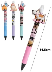 Στυλό MP με γόμα 0,5mm ballpoint σε 4 σχέδια σκυλάκια PE177-13 1τμχ