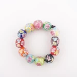 Χάντρα Efco Γυάλινη 10x15mm οβάλ Flowers ανοιχτό ροζ 3τμχ