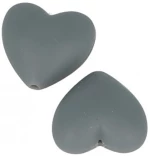 Χάντρες σιλικόνης Artemio Φ29x19x12mm καρδιά μαύρο 2τμχ