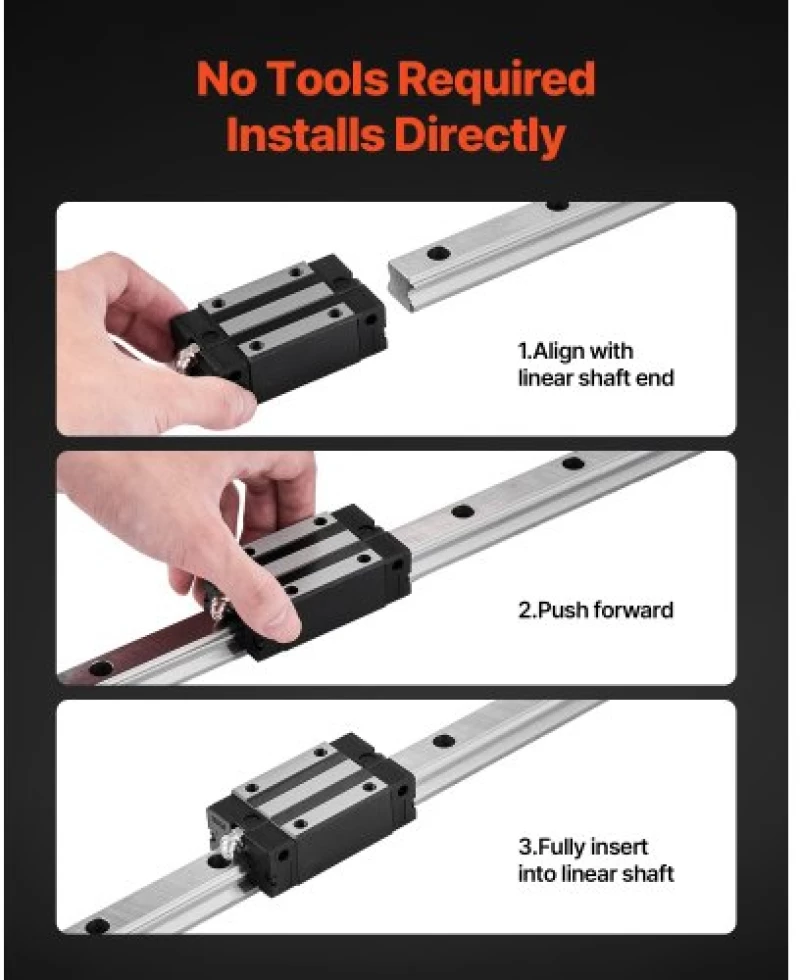 VEVOR Linear Rail Guide Kit, HGR20, 2Pcs 2000 mm (78,74 ίντσες) Γραμμικές ράγες κίνησης και 4 τεμ.