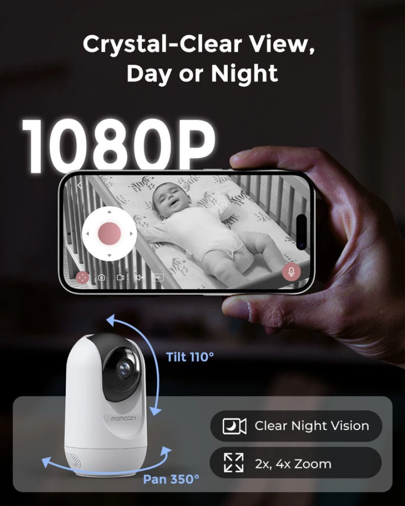 Momcozy Συσκευή Παρακολούθησης Μωρού BM04 WiFi 5" White