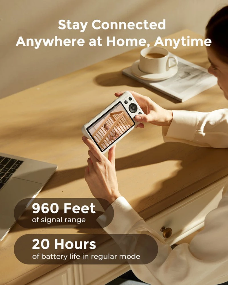 Momcozy Συσκευή Παρακολούθησης Μωρού BM04 WiFi 5" White