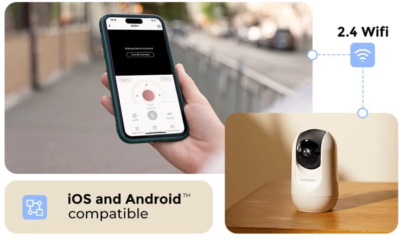 Momcozy Συσκευή Παρακολούθησης Μωρού BM04 WiFi 5" White