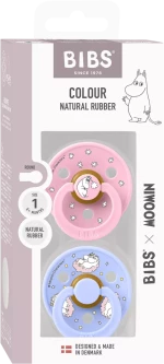 Bibs Πιπίλα Καουτσούκ Σετ 2τμχ X Moomins Colour Baby Pink/Huse Mix 0-6m