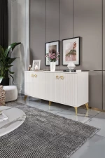 Stewehome κονσόλα mdf με μεμβράνη και πόρτες 160x40x84 cm