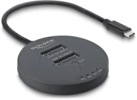 DELOCK docking station για M.2 NVMe PCIe SSD 64364, 2 θέσεων, 20Gbps, clone function, μαύρο